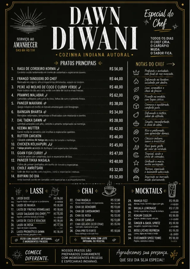 Chef Specials Board indian-menu menu template preview
