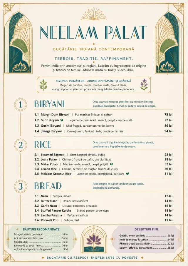 Fine Regional indian-menu menu template preview