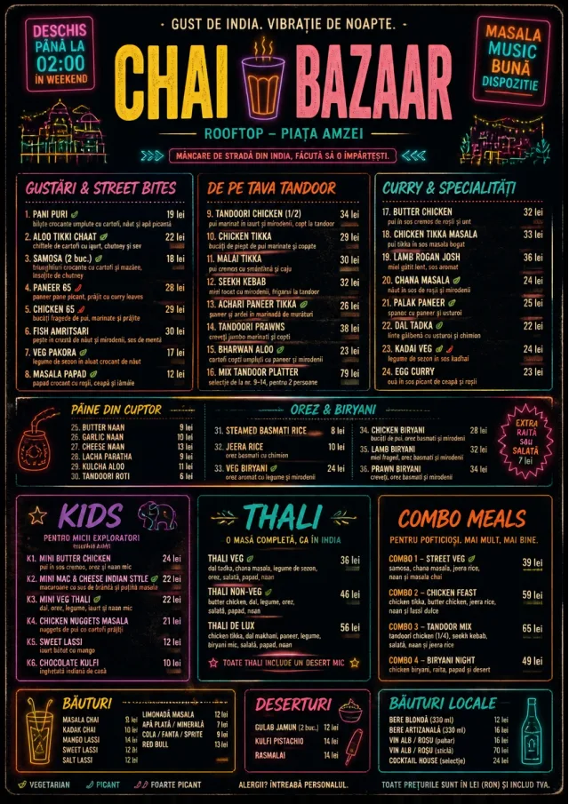 Night Market Neon indian-menu menu template preview