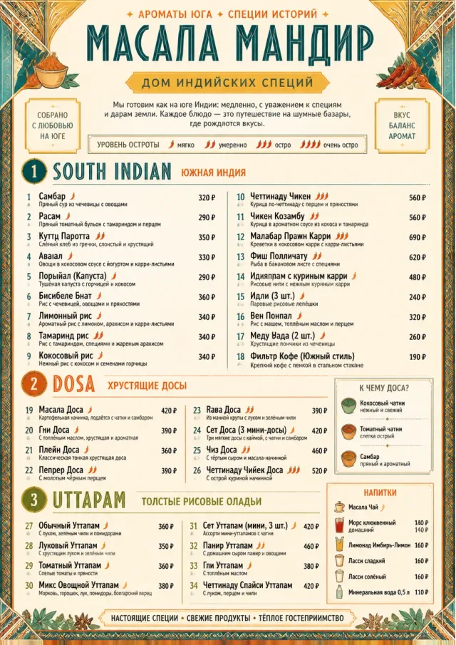 Spice Market Bold indian-menu menu template preview