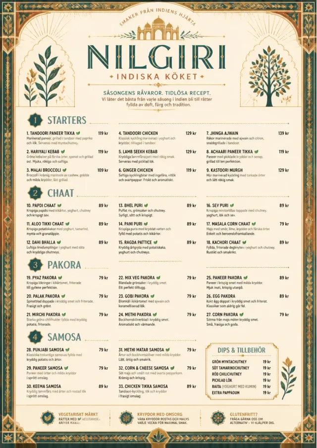 Heritage Tradition indian-menu menu template preview