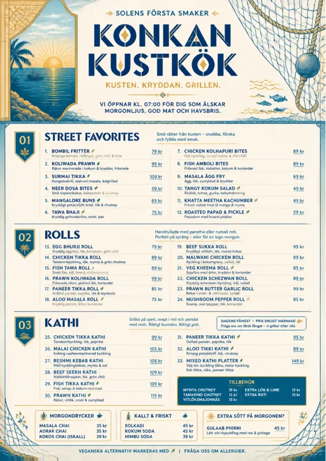 Coastal Regional indian-menu menu template preview