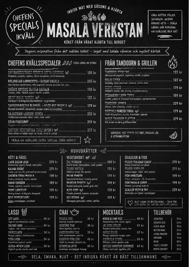 Chef Specials Board indian-menu menu template preview
