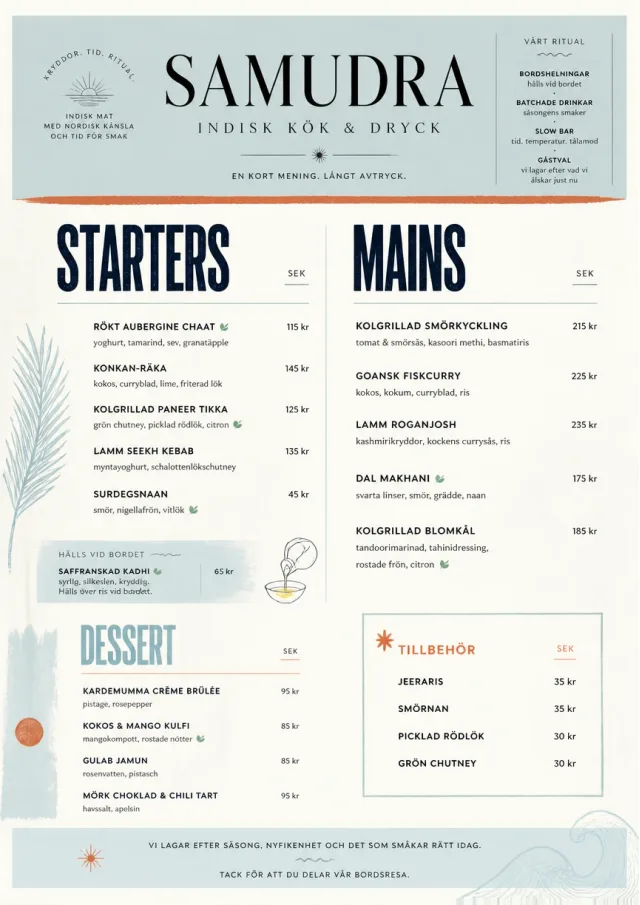 Chef Carte Brève indian-menu menu template preview