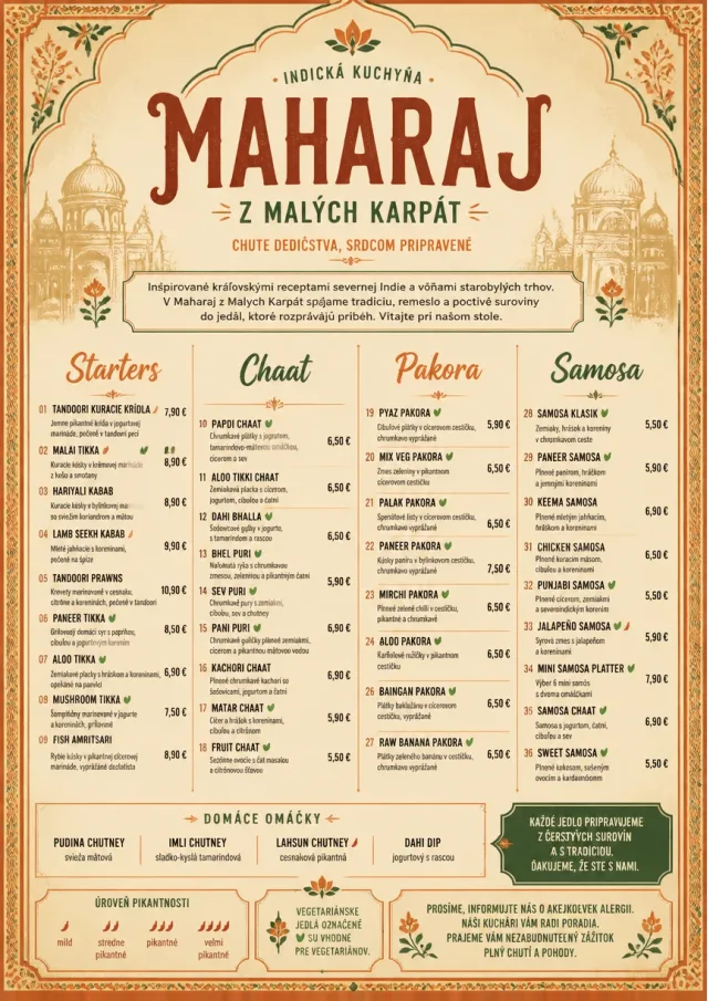 Heritage Tradition indian-menu menu template preview