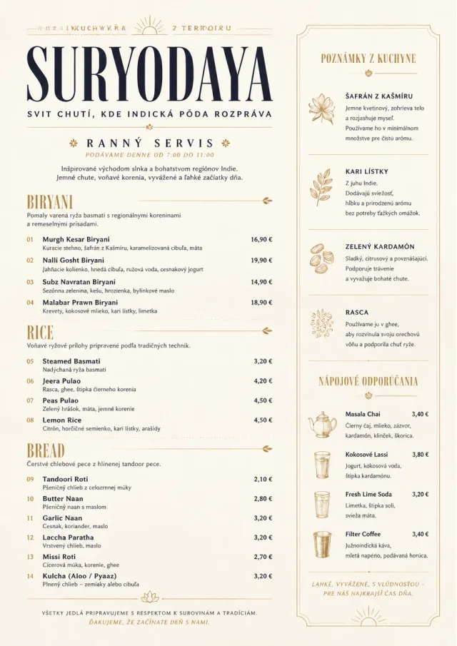 Fine Regional indian-menu menu template preview