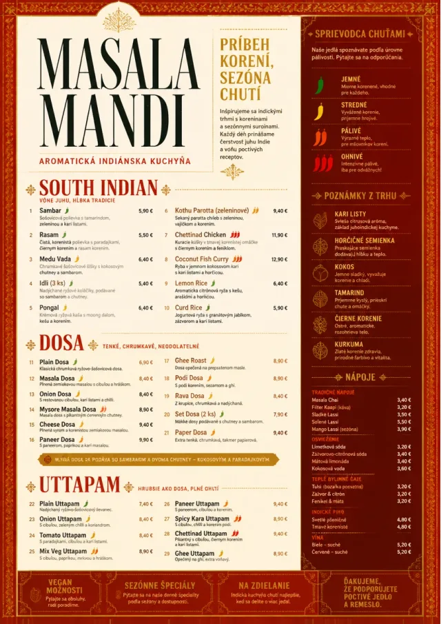 Spice Market Bold indian-menu menu template preview