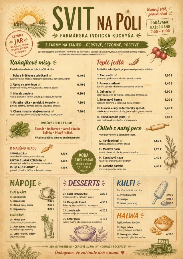 Farm Table Rustic indian-menu menu template preview