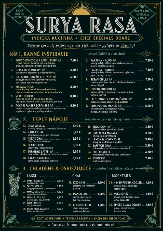 Chef Specials Board indian-menu menu template preview