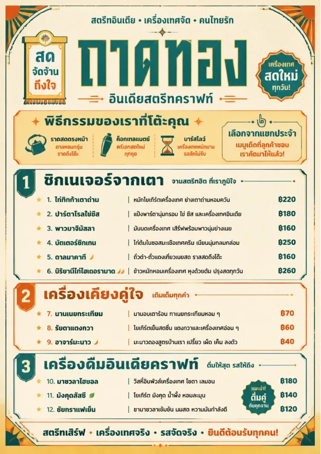 Street Stall Flyer indian-menu menu template preview