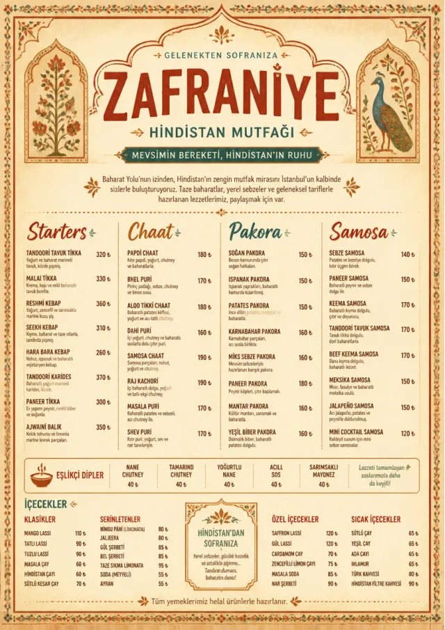 Heritage Tradition indian-menu menu template preview