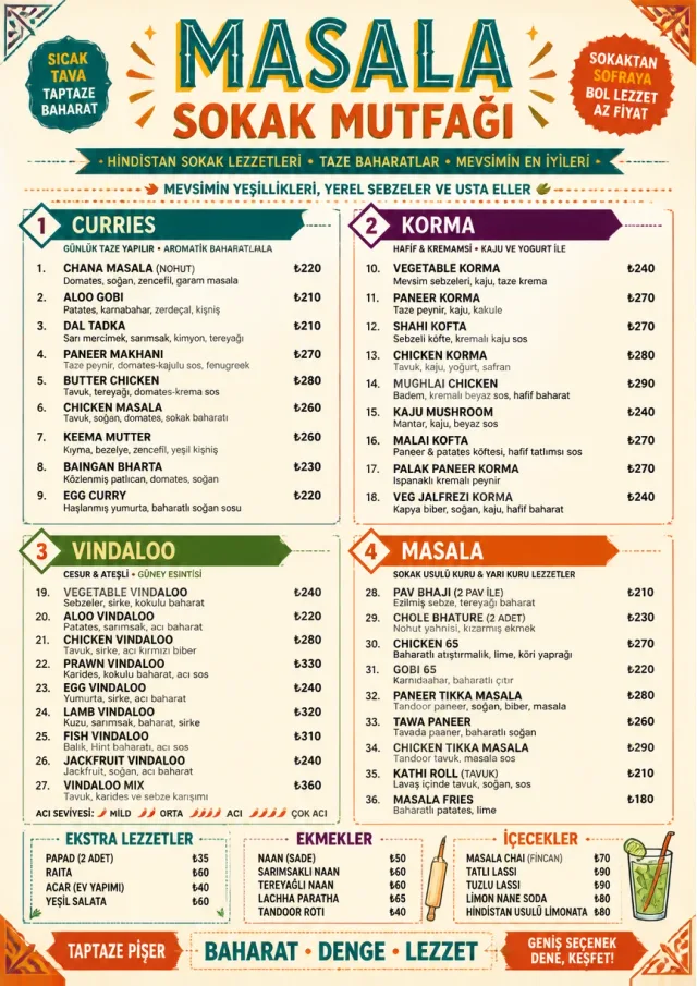 Street Stall Energy indian-menu menu template preview