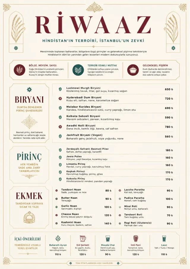 Fine Regional indian-menu menu template preview