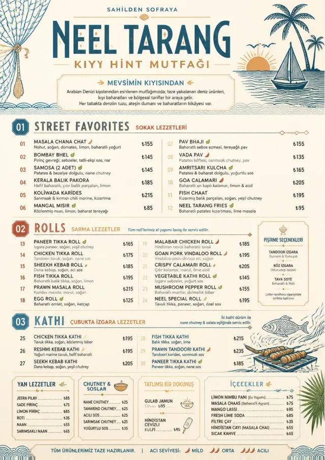 Coastal Regional indian-menu menu template preview