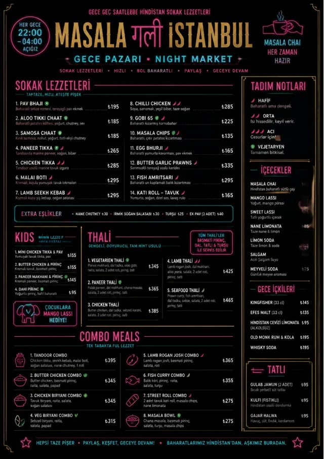 Night Market Neon indian-menu menu template preview