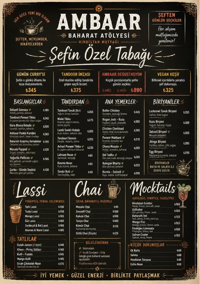 Chef Specials Board indian-menu menu template preview