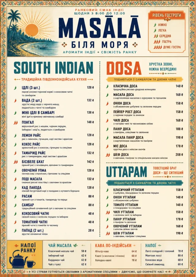 Spice Market Bold indian-menu menu template preview