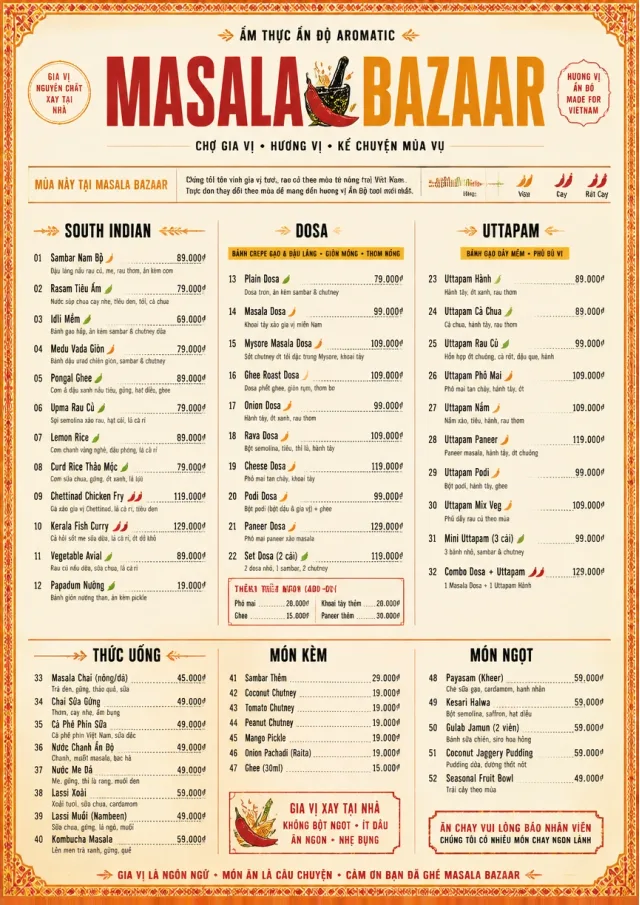 Spice Market Bold indian-menu menu template preview