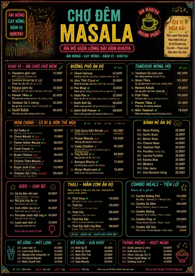 Night Market Neon indian-menu menu template preview
