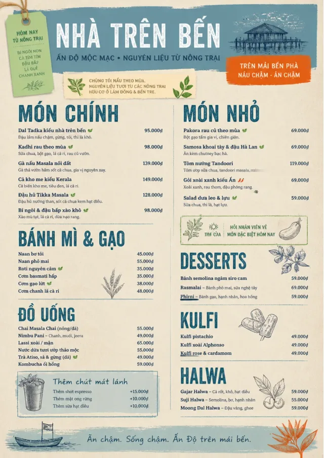 Farm Table Rustic indian-menu menu template preview