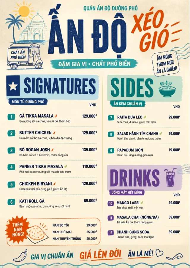 Street Stall Flyer indian-menu menu template preview