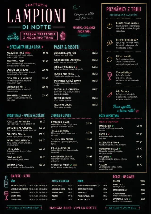 Night Market Neon italian-menu menu template preview