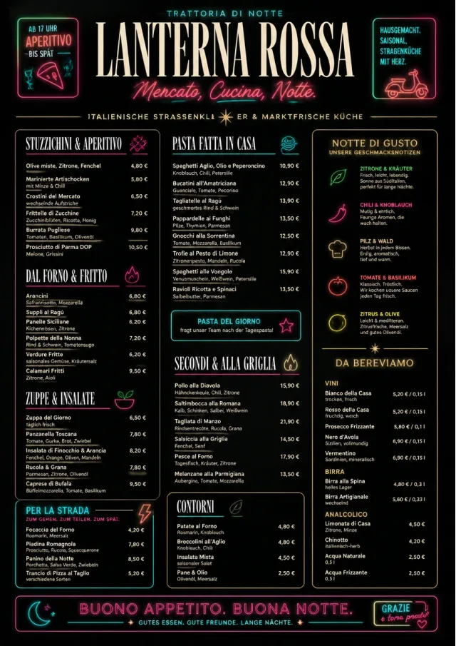 Night Market Neon italian-menu menu template preview