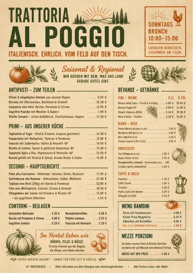 Farm Table Rustic italian-menu menu template preview
