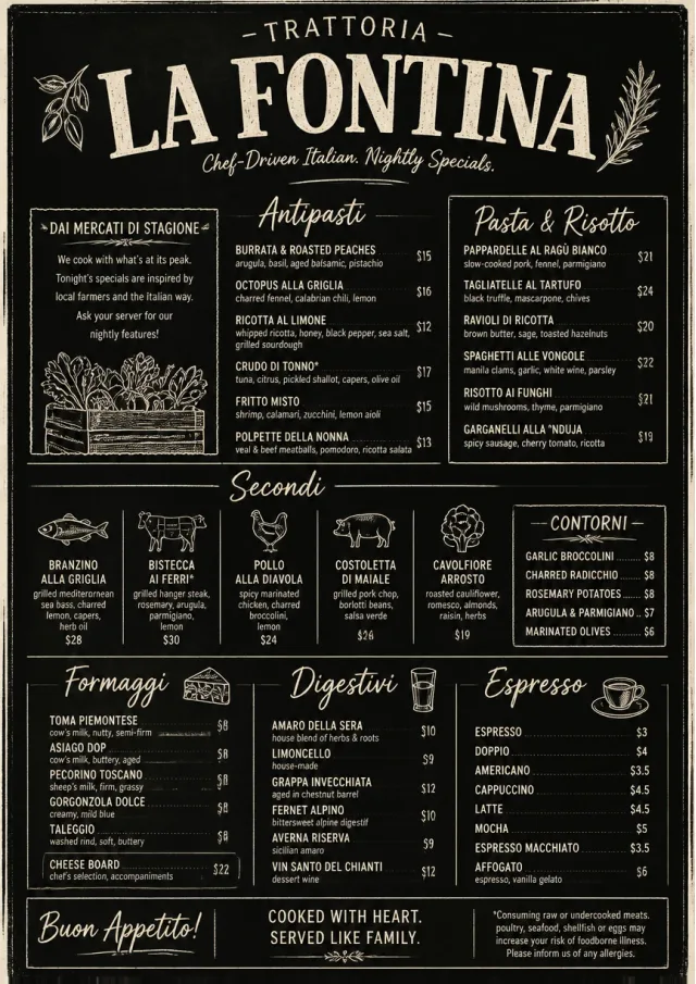 Chef Specials Board italian-menu menu template preview
