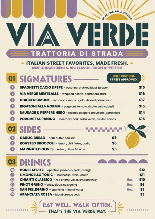 Street Stall Flyer italian-menu menu template preview