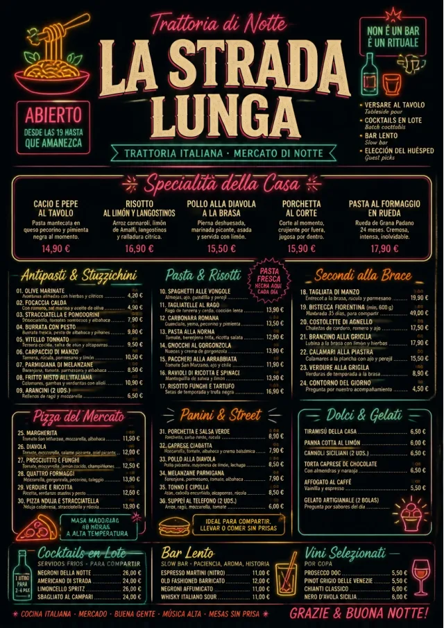 Night Market Neon italian-menu menu template preview
