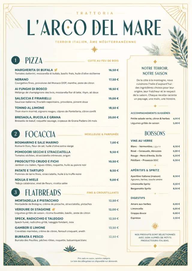 Fine Regional italian-menu menu template preview