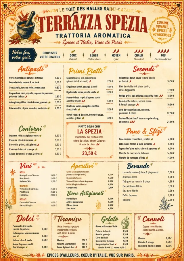 Spice Market Bold italian-menu menu template preview
