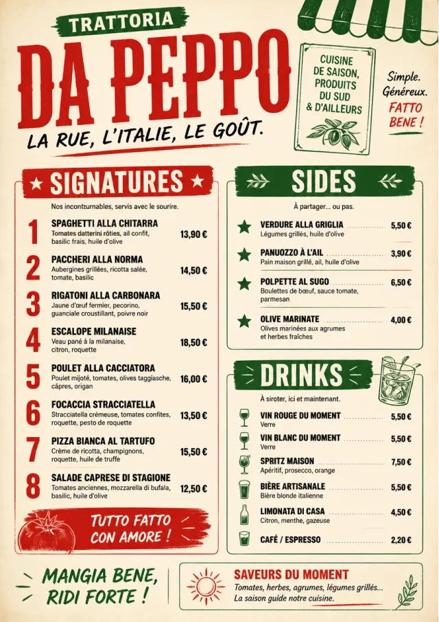 Street Stall Flyer italian-menu menu template preview