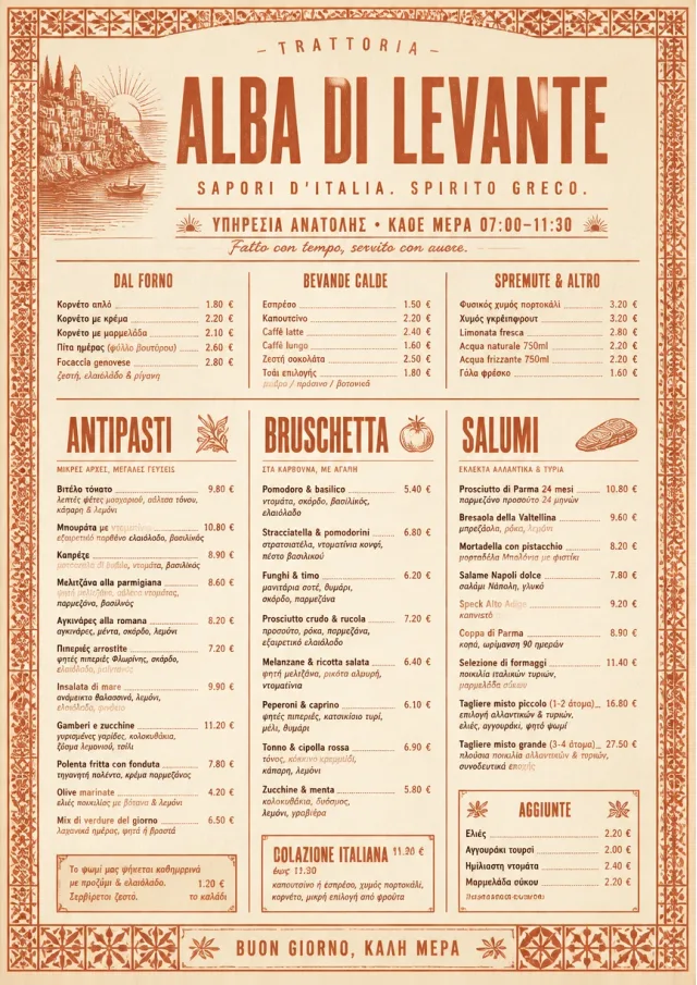 Heritage Tradition italian-menu menu template preview