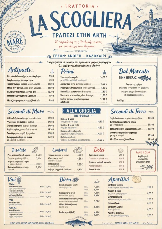 Coastal Regional italian-menu menu template preview