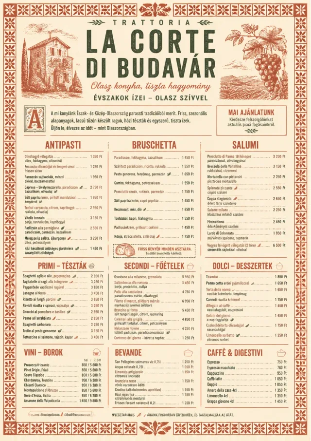 Heritage Tradition italian-menu menu template preview