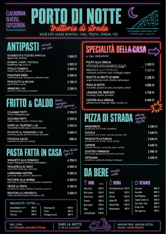 Night Market Neon italian-menu menu template preview