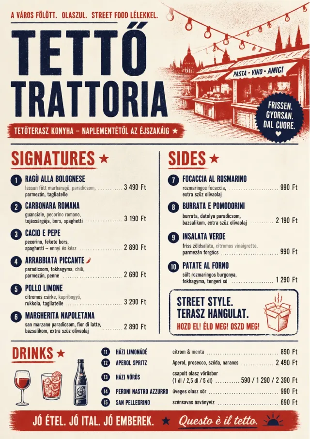 Street Stall Flyer italian-menu menu template preview