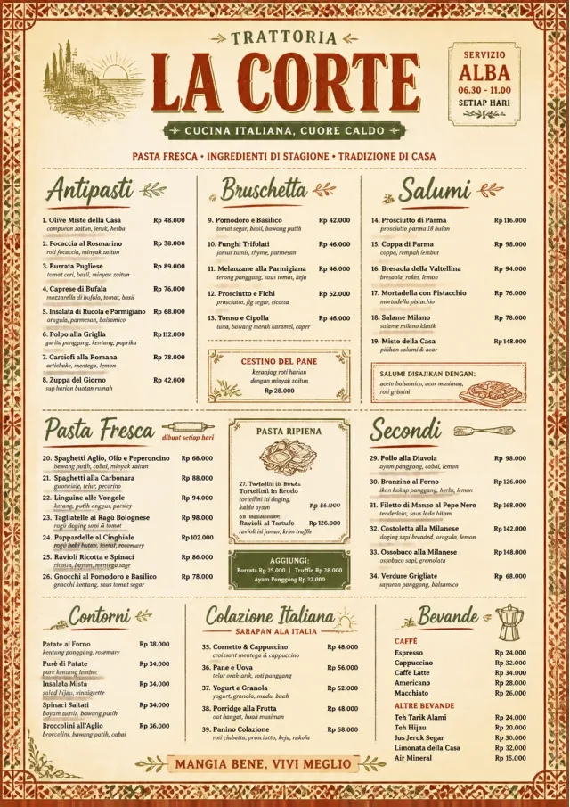 Heritage Tradition italian-menu menu template preview