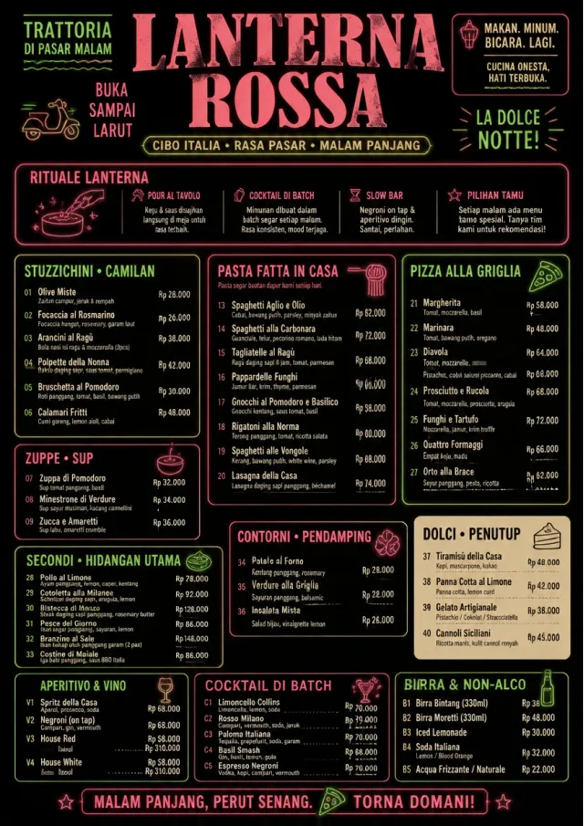 Night Market Neon italian-menu menu template preview