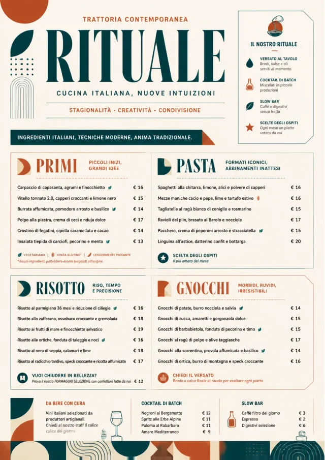 Modern Fusion italian-menu menu template preview