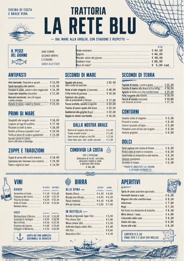 Coastal Regional italian-menu menu template preview