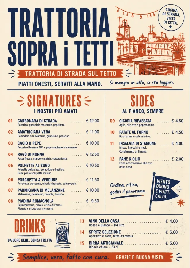 Street Stall Flyer italian-menu menu template preview