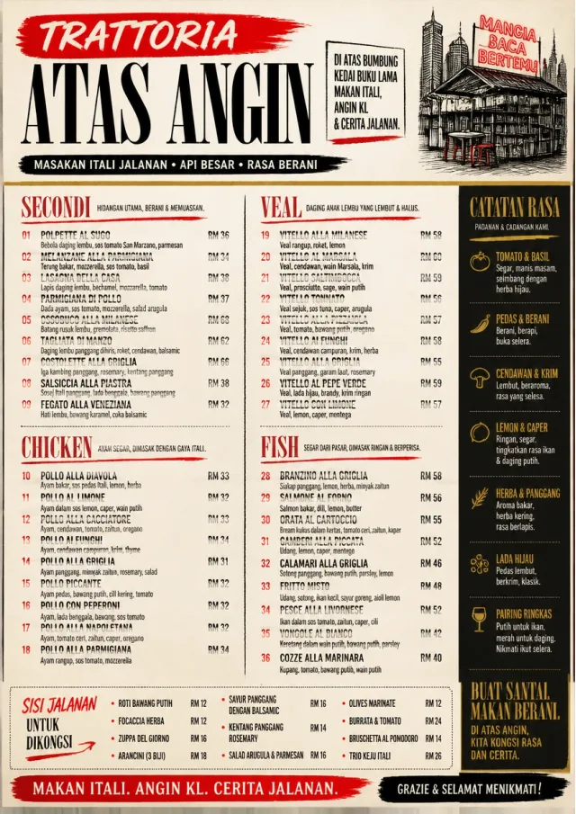 Street Stall Energy italian-menu menu template preview