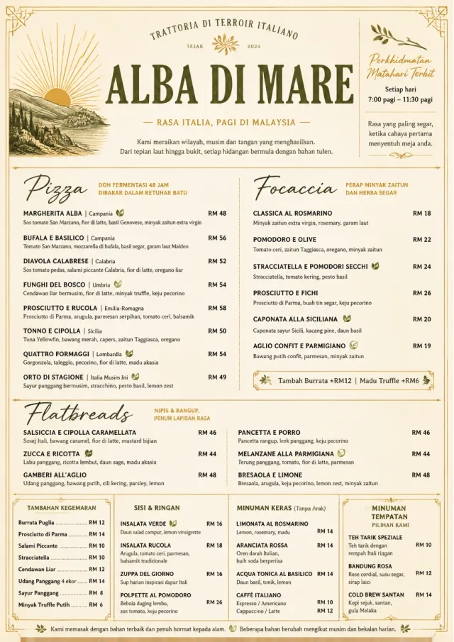 Fine Regional italian-menu menu template preview