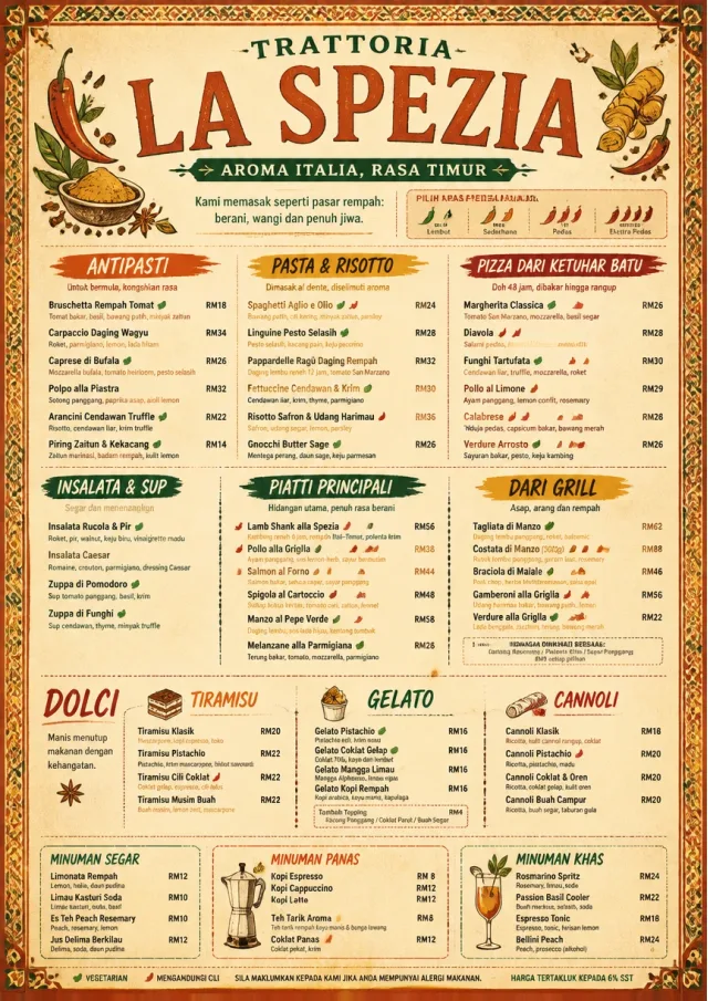 Spice Market Bold italian-menu menu template preview