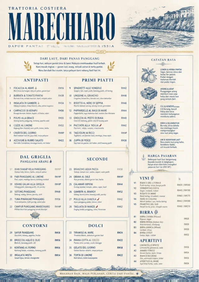 Coastal Regional italian-menu menu template preview