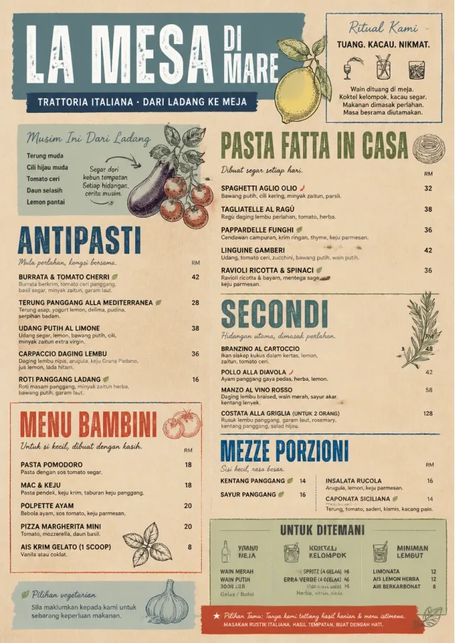 Farm Table Rustic italian-menu menu template preview