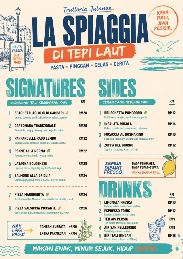 Street Stall Flyer italian-menu menu template preview